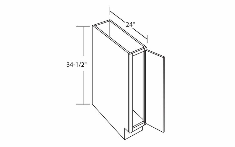 Aspen White BT09: Full Height Single Door Base Cabinet: Assembled Kitchen Cabinets