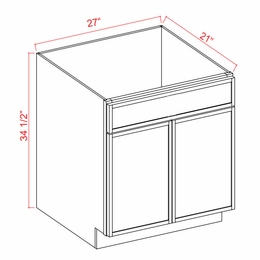Aspen White VS27: Vanity Sink Base Cabinet: Assembled Kitchen Cabinets