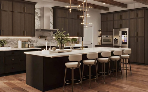 Slim Amber Oak Kitchen Cabinets