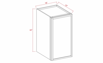 Aston Green W1842: Single Door Wall Cabinet: Assembled Kitchen Cabinets