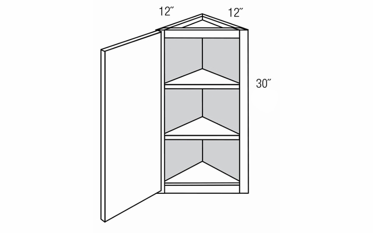 AW30: Wall Angle End Cabinet: Trenton Slab RTA Kitchen Cabinet