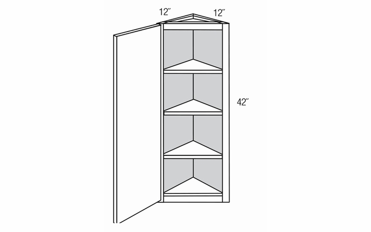 AW42: Wall Angle End Cabinet: Trenton Slab RTA Kitchen Cabinet