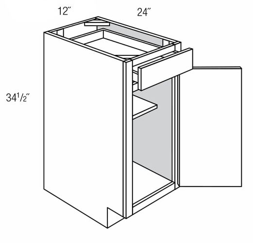 B12 Single Door Base Yarmouth Raised RTA Kitchen