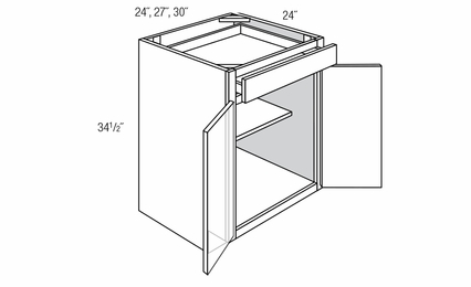 B24B: Double Door Base Cabinet: Essex RTA Kitchen Cabinet