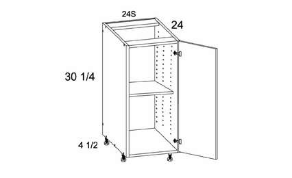 B24SFH: Full Height One Door Base: Torino Grey Wood Kitchen Cabinets