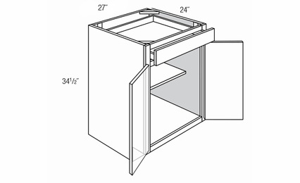 B27B: Double Door Base Cabinet: Essex Castle RTA Kitchen Cabinet