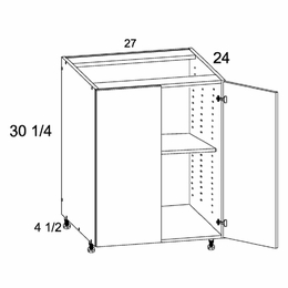 B27FH: Full Height Two Door Base: Palermo Gloss White Kitchen Cabinets