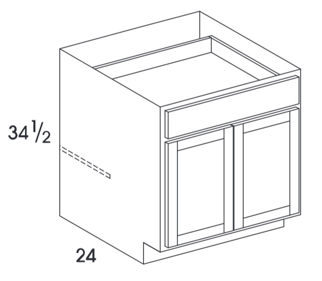 Wolf York White Paint B30 Base Assembled Kitchen