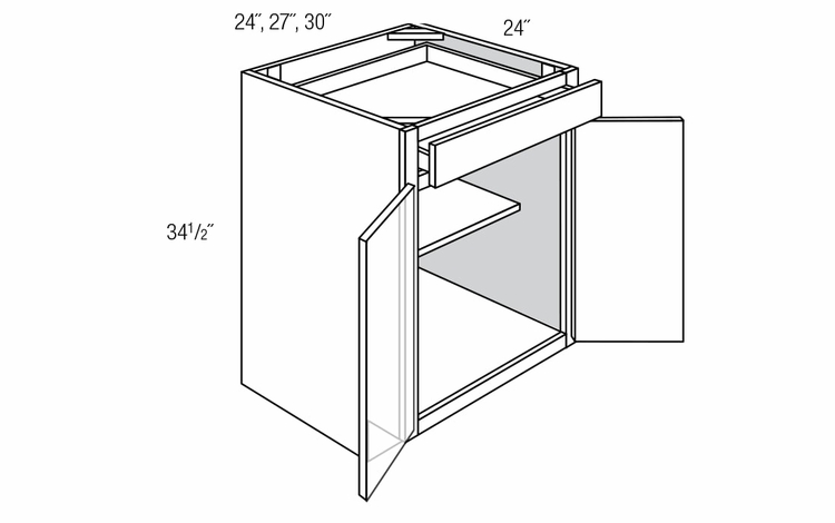 B30B: Double Door Base Cabinet: Quincy Espresso RTA Kitchen Cabinet