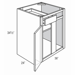BBC36/39: Blind Base Corner Cabinet: Amesbury Mist RTA Kitchen Cabinet