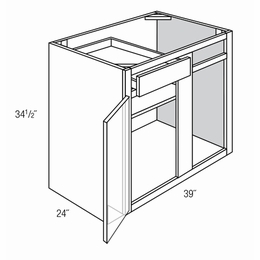 BBC42/45: Blind Base Corner Cabinet: Amesbury Mist RTA Kitchen Cabinet