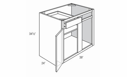 BBC42/45: Blind Base Corner Cabinet: Upton Brown RTA Kitchen Cabinet