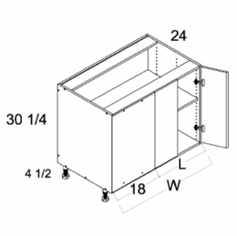 BBC52/55FH: Full Height Two Door Blind Base: Rivera Oyster Shell Kitchen Cabinets