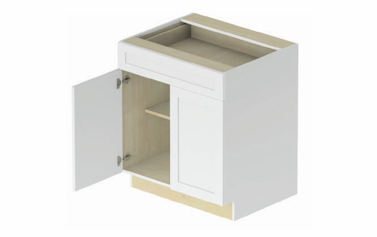 Belmont B24: 2 Door - 1 Drawer Base Cabinet: Assembled Kitchen Cabinets