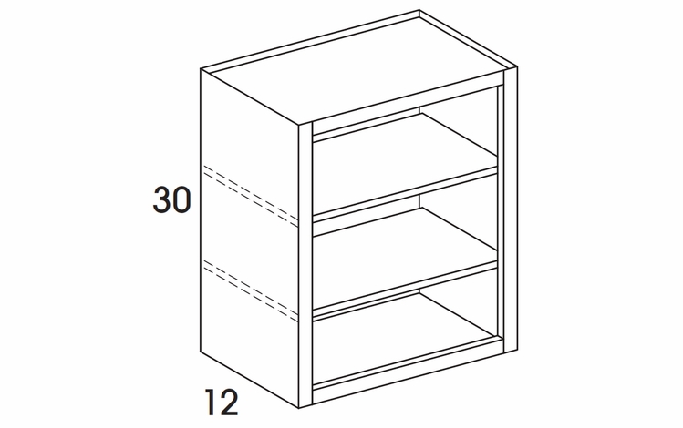 Berwyn Opal Paint BK1830: Bookcase Cabinet: Assembled Kitchen Cabinets