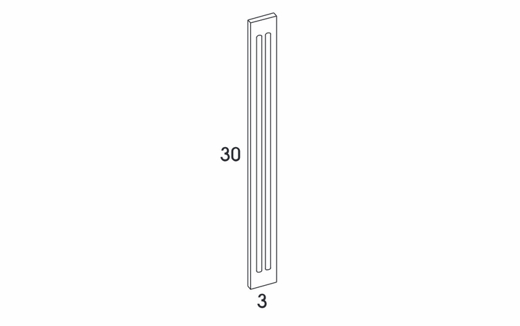 Berwyn Opal Paint FF330: Fluted Filler: Assembled Kitchen Cabinets