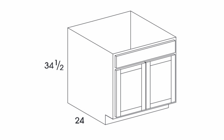Berwyn Opal Paint SB27: Sink Base Cabinet: Assembled Kitchen Cabinets