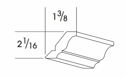 Berwyn Opal Paint SSMCROWN214: Small Crown Molding - Top Mount: Assembled Kitchen Cabinets