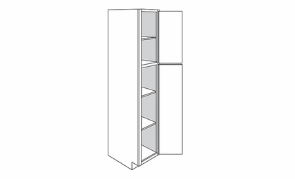 Berwyn Opal Paint U189024-SHELFKIT: Utility Cabinet With Shelfkit: Assembled Kitchen Cabinets
