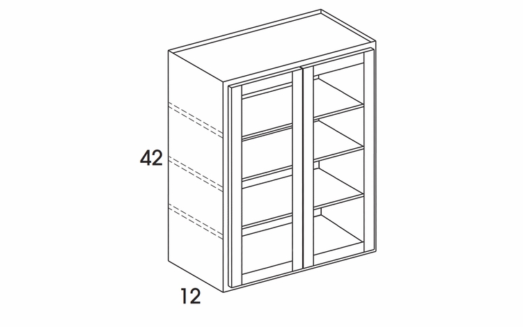 Berwyn Opal Paint WMD3042: Wall Cabinet With Doors Prepped For Glass (No Mullions): Assembled Kitchen Cabinets