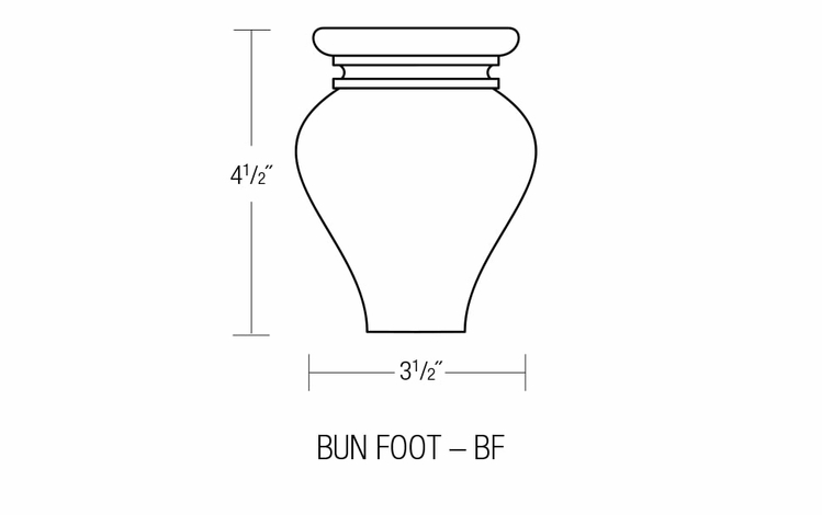 BF: Decorative Bun Foot: Essex RTA Kitchen Cabinet