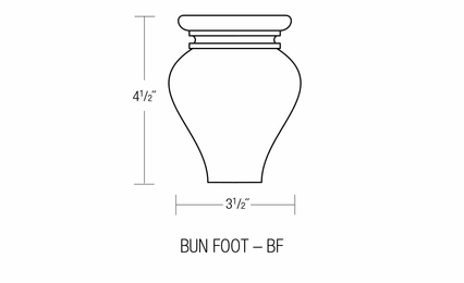 BF: Decorative Bun Foot: Essex RTA Kitchen Cabinet