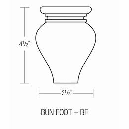 BF: Decorative Bun Foot: Trenton Recessed RTA Kitchen Cabinet