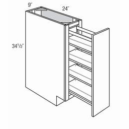 BF09PO: Base Cabinet With Pull Out Unit: Amesbury Mist RTA Kitchen Cabinet