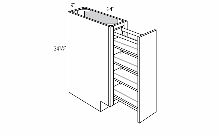 BF09PO: Base Cabinet With Pull Out Unit: Essex Norwich RTA Kitchen Cabinet