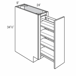 BF09PO: Base Cabinet With Pull Out Unit: Essex Norwich RTA Kitchen Cabinet