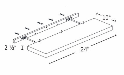 Blaze Black Shaker FLS24-BLACK: Floating Shelf: RTA Kitchen Cabinet