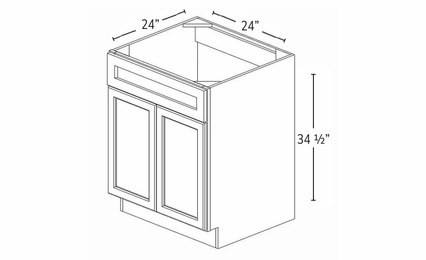 Blaze Black Shaker SB24B: Sink Base Cabinet: RTA Kitchen Cabinet