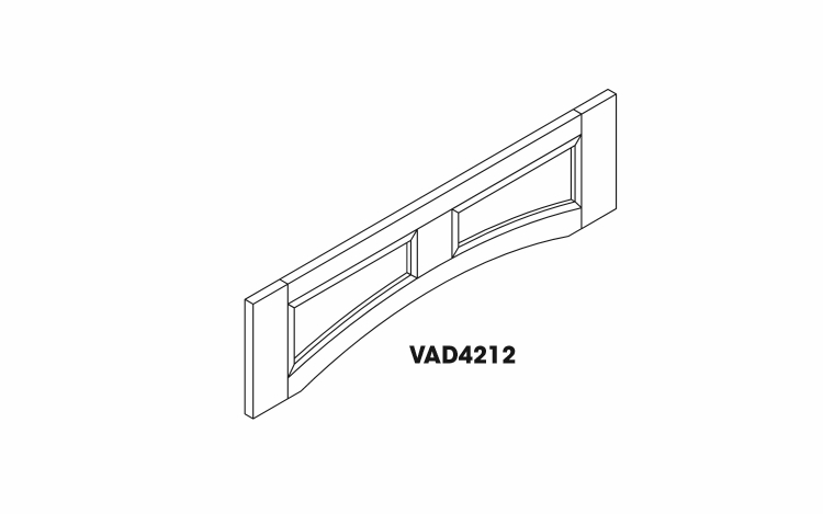 Blaze Black Shaker VAD4212: Raised Panel Valance: RTA Kitchen Cabinet
