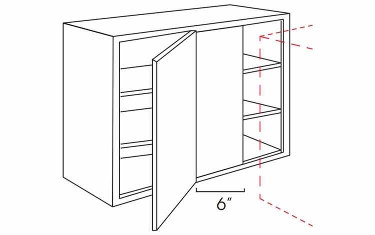 Blaze Black Shaker WBLC30/33-3036: Wall Blind Corner Cabinet: RTA Kitchen Cabinet