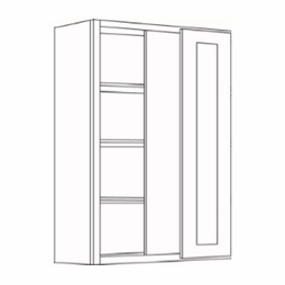BLW27/3042: 42" High Blind Wall Cabinets: Country Oak Honey Kitchen Cabinets