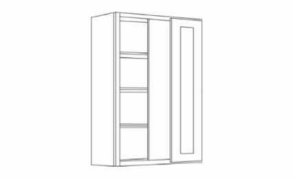 BLW27/3042: 42" High Blind Wall Cabinets: Country Oak Honey Kitchen Cabinets