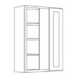 BLW36/3942: 42" High Blind Wall Cabinets: Country Oak Honey Kitchen Cabinets