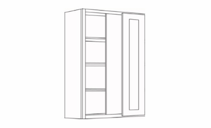 BLW36/3942: 42" High Blind Wall Cabinets: Country Oak Honey Kitchen Cabinets