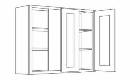 BLW39/4230: 30" High Blind Wall Cabinets: Country Oak Honey Kitchen Cabinets