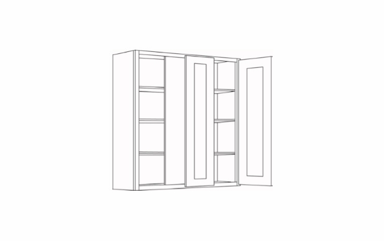 BLW39/4242: 42" High Blind Wall Cabinets: Country Oak Honey Kitchen Cabinets