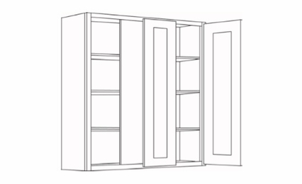 BLW39/4242: 42" High Blind Wall Cabinets: Country Oak Honey Kitchen Cabinets