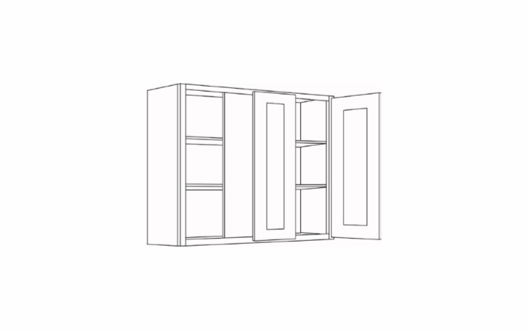 BLW42/4530: 30" High Blind Wall Cabinets: Country Oak Honey Kitchen Cabinets