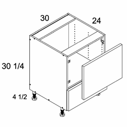 BMW30: Microwave Base Cabinet: Torino White Pine Kitchen Cabinets