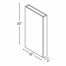 Champagne Shaker CLW330: Wall Boxed Column: RTA Kitchen Cabinet