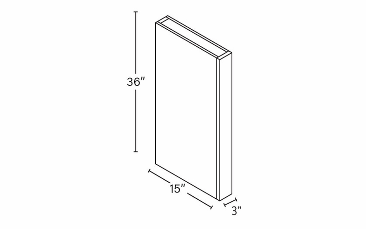 Champagne Shaker CLW336: Wall Boxed Column: RTA Kitchen Cabinet