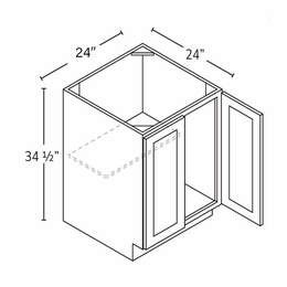 Champagne Shaker FB24B: Full Height Base Cabinet: RTA Kitchen Cabinet