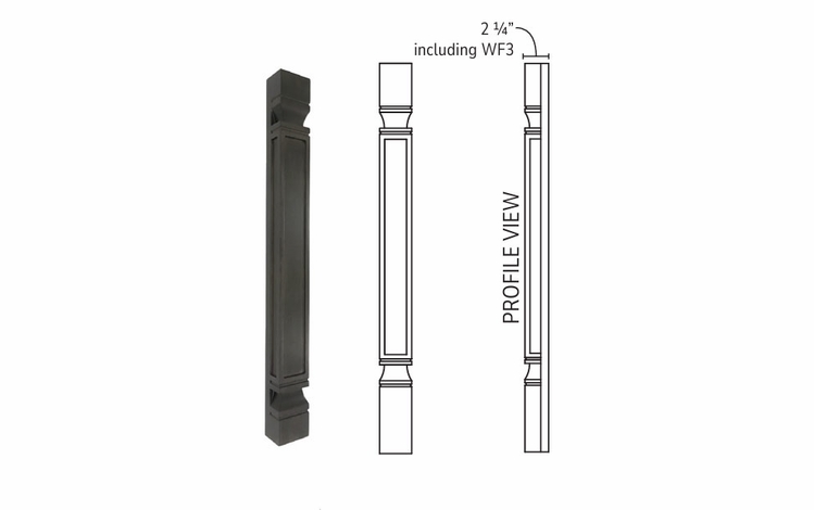 Champagne Shaker POLE75-T390: Tall Decorative Half Leg: RTA Kitchen Cabinet