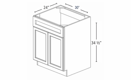 Champagne Shaker SB30B: Sink Base Cabinet: RTA Kitchen Cabinet