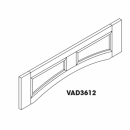 Champagne Shaker VAD3612: Raised Panel Valance: RTA Kitchen Cabinet