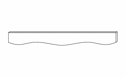 Champagne Shaker VAS48: Scalloped Valance: RTA Kitchen Cabinet